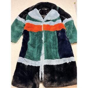 Heurueh Royal Me Colorblock Top Coat Sz. Lg 10-12 Ultra Luxe Glam Avant-Garde